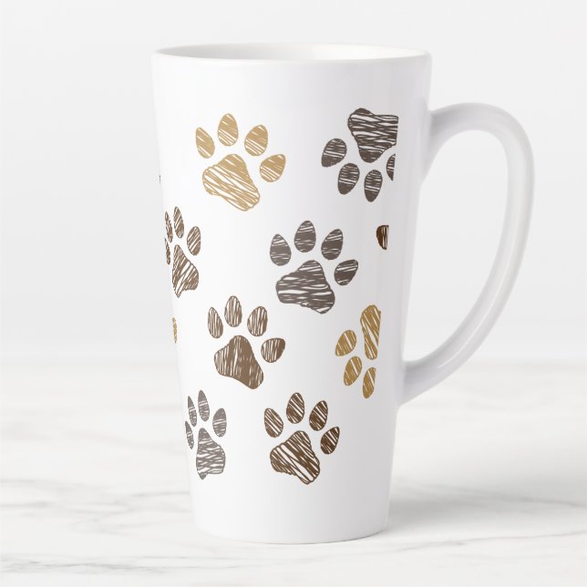 Drawn dogs, cats leg. Dogs, cat legs. Latte Mug (Right)