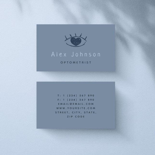 Drawn Eye Heart Optometrist Heart Eyeball Pastel Business Card (Creator Uploaded)