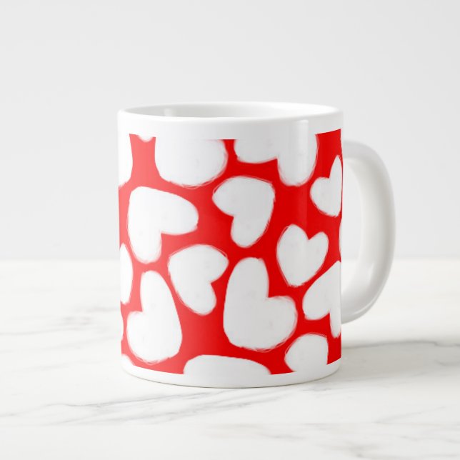 Drawn Hearts 2014 Large Coffee Mug (Front Right)