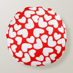 Drawn Hearts 2014 Round Cushion