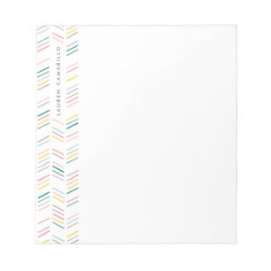 Drawn Herringbone Personalised Notepad - Rose