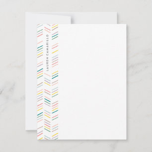 Drawn Herringbone Stationery - Rose Note Card