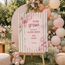 Drawn Locally Grown Garden Baby Shower Welcome