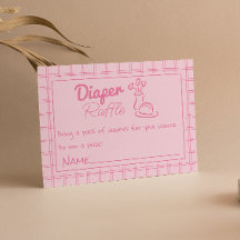 Drawn Pink Bun In The Oven Baby Girl Diaper Raffle