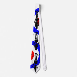 Drawn Scooter on half mod target Tie