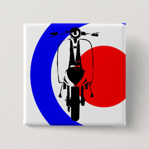 Drawn Scoter on half mod target 15 Cm Square Badge