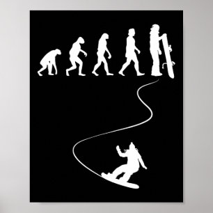 Drawn Simple Evolution Snowboard  Poster