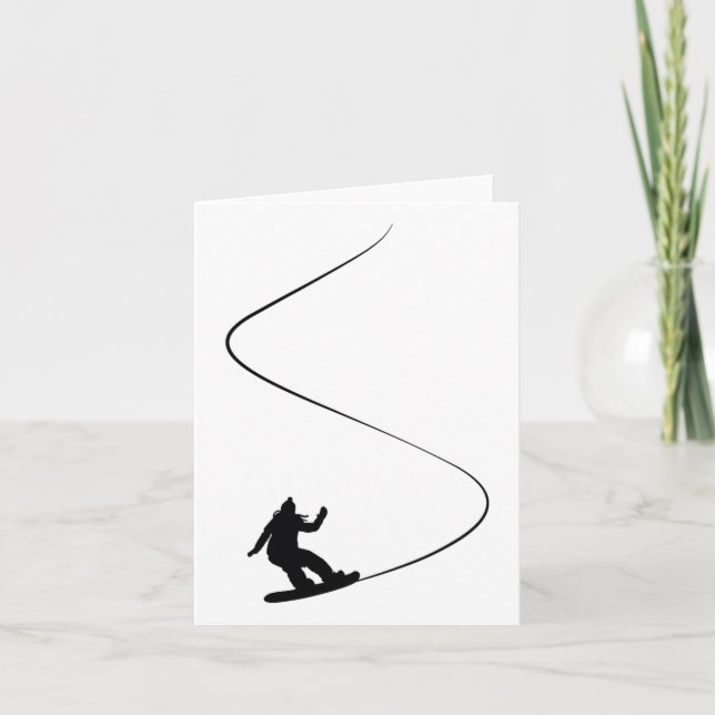 Drawn Simple Snowboard Girl  Card (Front)