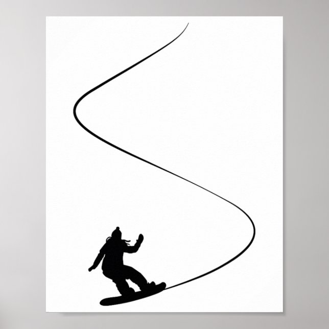 Drawn Simple Snowboard Girl  Poster (Front)