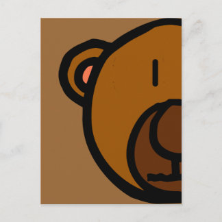 Drawn Teddy Bear Face Postcard