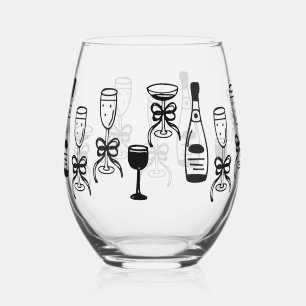Drawn Together Champagne Glasses Wedding
