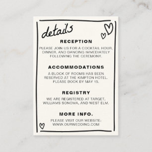 Drawn Together Wedding Enclosure Card