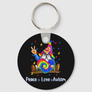 Drawstring closurePeace Love Autism Gnome Autism T Key Ring