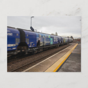Drax Freight Train Passing Whitley Bridge Station Postcard