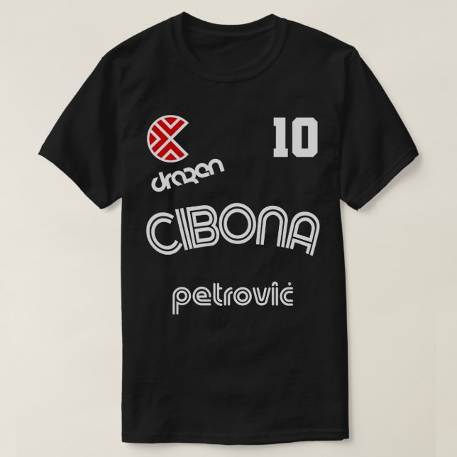Drazen Petrovic Retro Croatia Basketball Jersey T-Shirt (Design Front)