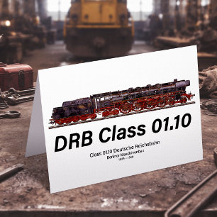 DRB Class 01.10 Deutsche Reichsbahn Steam Train Thank You Card