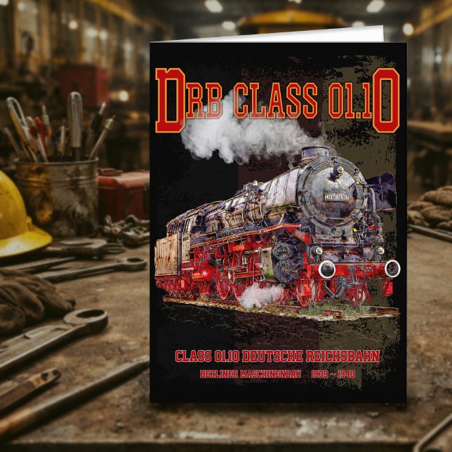 DRB Class 01.10 Steam Train. Deutsche Reichsbahn Thank You Card (DRB Class 01.10 Steam Train. Deutsche Reichsbahn. Thank You Card)