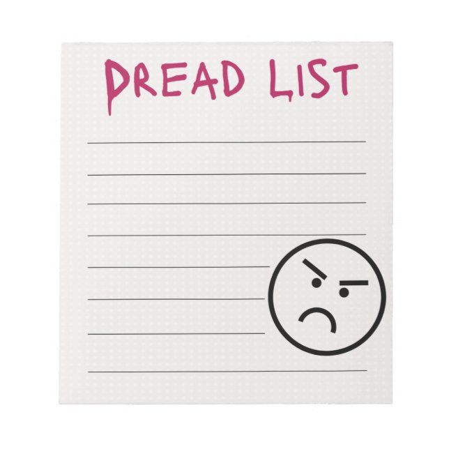 Dread List Notepad (Front)