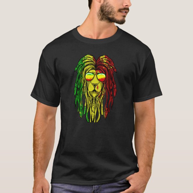 Dreadlocks Rasta Hair Locs   Reggae Rastafari Jama T-Shirt (Front)