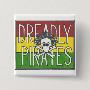 DREADLY PIRATES FLAG 15 CM SQUARE BADGE