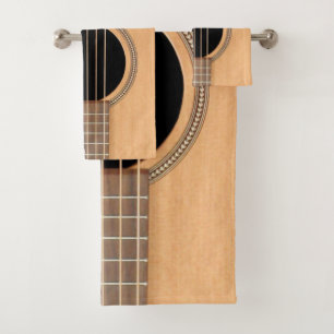 Dreadnought Acoustic 6 String Guitar Bath Towel Set