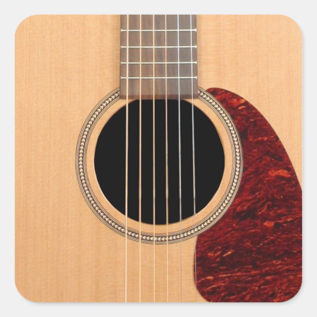 Dreadnought Acoustic 6 String Guitar Square Sticker (Front)
