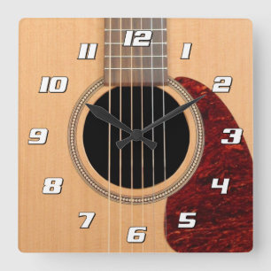 Dreadnought Acoustic 6 String Guitar Square Wall Clock