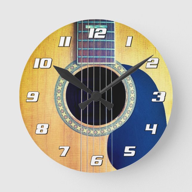 Dreadnought Acoustic Guitar Round Clock (Front)