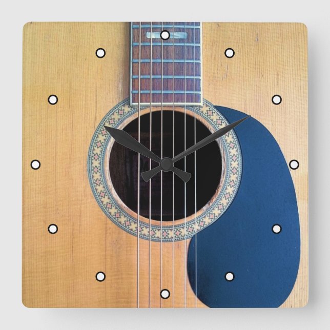 Dreadnought Acoustic Guitar Square Wall Clock (Front)