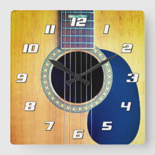 Dreadnought Acoustic Guitar Square Wall Clock