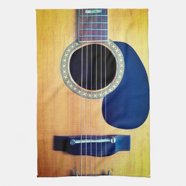 Dreadnought Acoustic Guitar Tea Towel (Vertical)