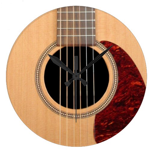 Image of Dreadnought Acoustic six string Guitar Large Clock