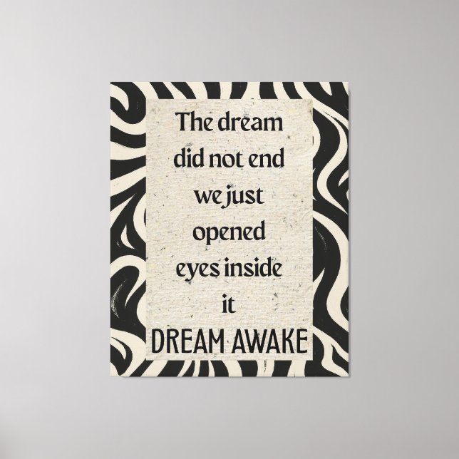 Dream Awake Quote Ar Stretched Canvas Print (Front)