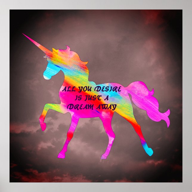 Dream Away Unicorn Poster (Front)