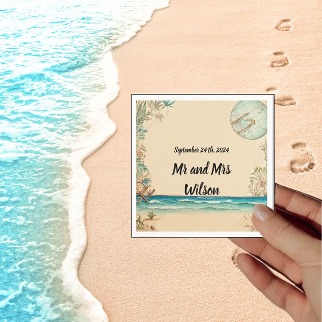 Dream Beach Themed Wedding Cocktail Napkins (Creator Uploaded)