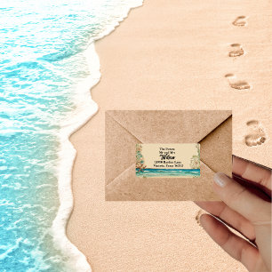 Dream Beach Themed Wedding Return Address Label