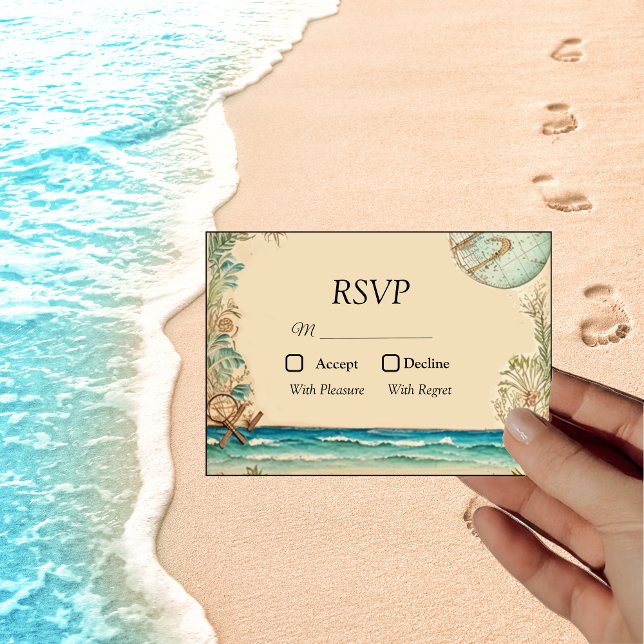 Dream beach themed wedding  RSVP card (Creator Uploaded)