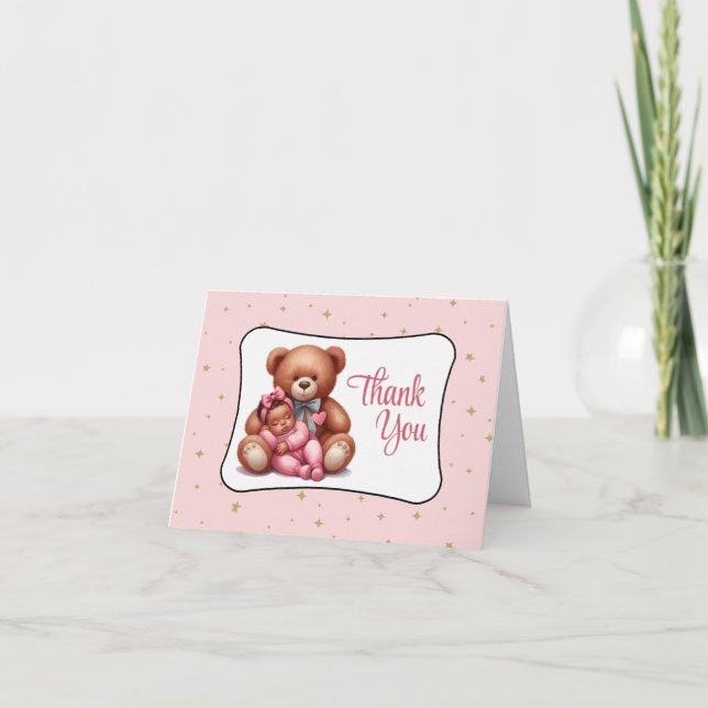 Dream Bear Baby Shower Thank You Card (Front)