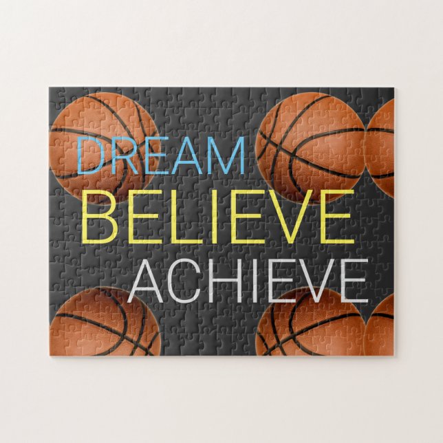 Dream Believe Achieve Basketball Jigsaw Puzzle (Horizontal)