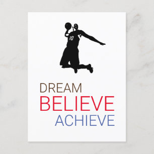Dream Believe Achieve Basketball Postcard
