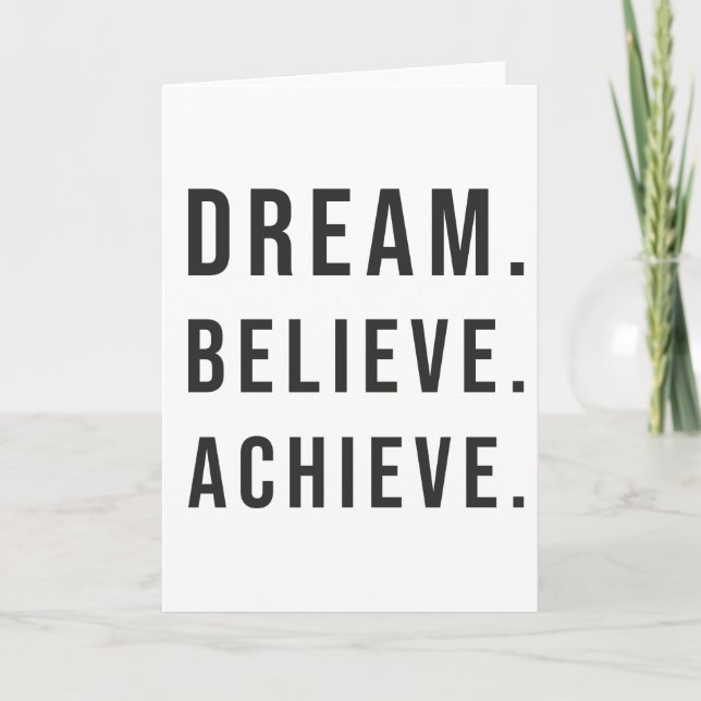 Dream Believe Achieve - Gym, Hustle, Success Card (Front)