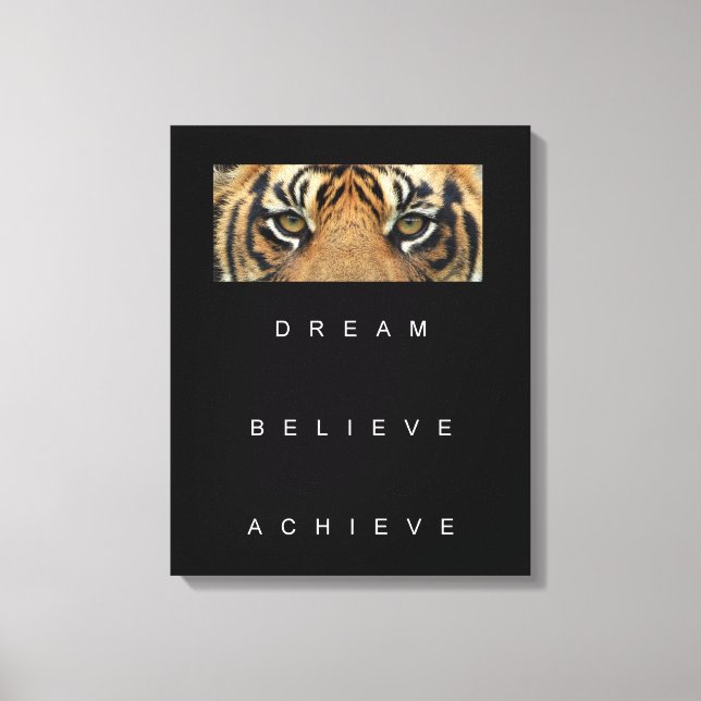 Dream Believe Achieve Motivational Quote Canvas Print (Front)