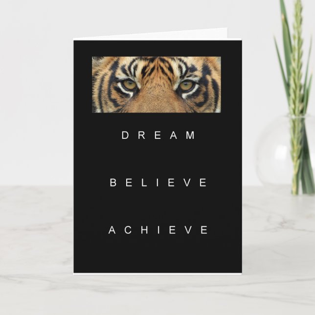 dream believe achieve motivational quote card (Front)