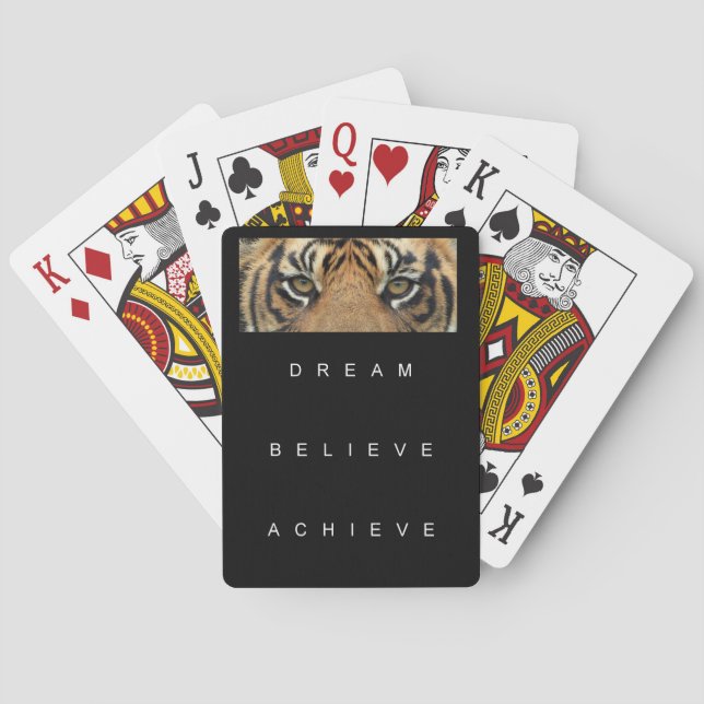 dream believe achieve motivational quote playing cards (Back)