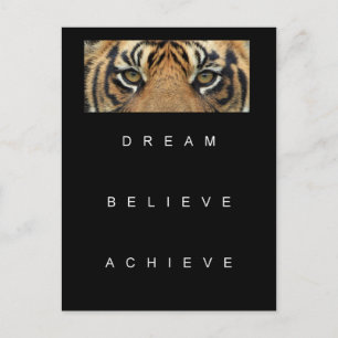 dream believe achieve motivational quote postcard