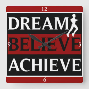 Dream Believe Achieve Runner Wall Clock