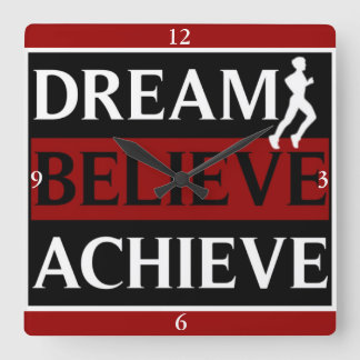 Dream Believe Achieve Runner Wall Clock