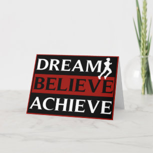 Dream Believe Achieve Running Greeting Card