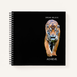 Dream Believe Achieve Success Quote Tiger Elegant Notebook