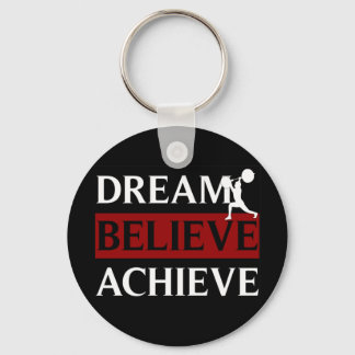 Dream Believe Achieve Weightlifting Keychain